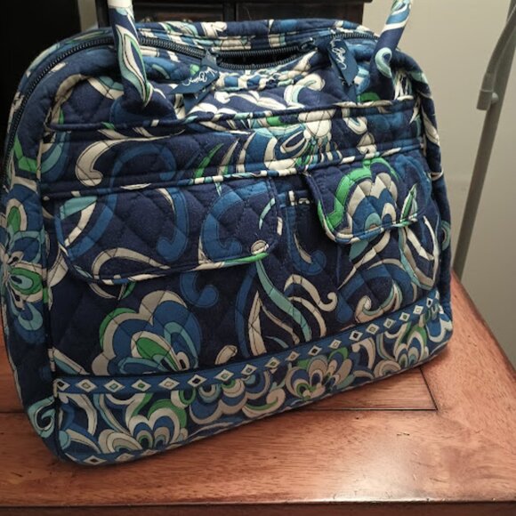 Vera Bradley Large Satchel in Mediterranean Blue - Picture 1 of 6